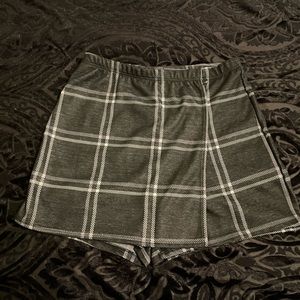 Black & White Plaid Skort
